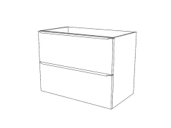 Meuble Buanderie|Meuble Sous-Vasque|GoodHome Meuble sous vasque suspendu gris brillant l.80 x H.60 x P.45 cm, Imandra