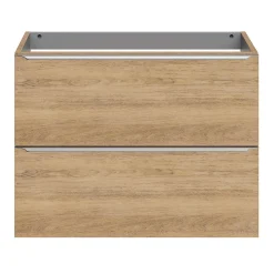 GoodHome Meuble sous vasque suspendu faible profondeur effet chêne l.80 x H.60 x P.36 cm, Imandra