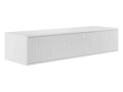 Meuble Sous-Vasque|Vente-unique Meuble sous vasque suspendu strié - Blanc - 150 cm - ARNEGA