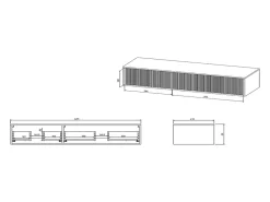 Meuble Sous-Vasque|Vente-unique Meuble sous vasque suspendu strié - Blanc - 150 cm - ARNEGA