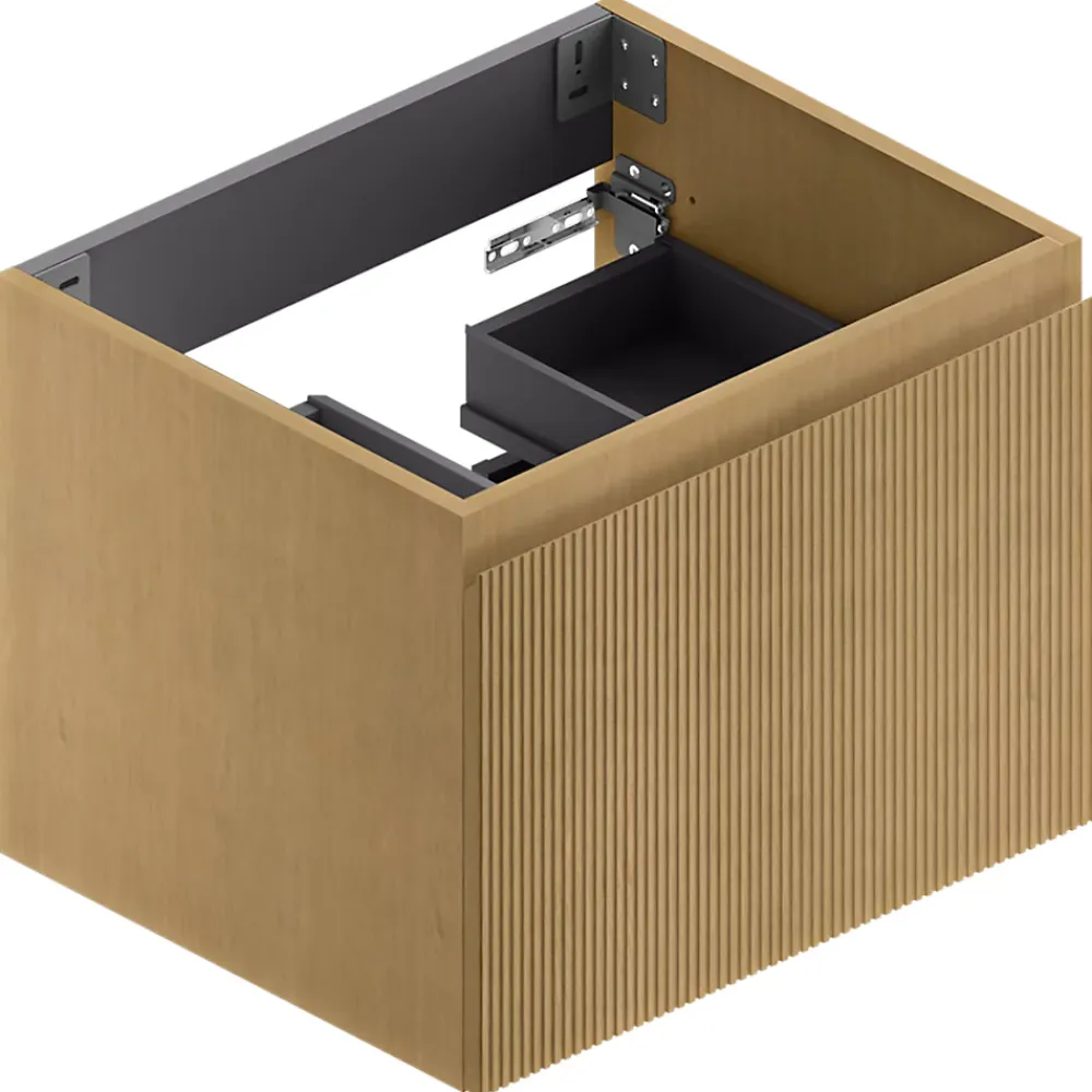 Ipiemme SRL Meuble sous vasque suspendu placage chêne miel strié l.60 cm, Pura