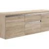 Vente-unique Meuble sous vasque suspendu - Naturel clair - 150 cm - JIMENA II