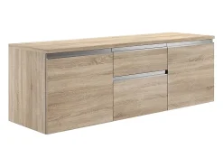 Vente-unique Meuble sous vasque suspendu - Naturel clair - 150 cm - JIMENA II