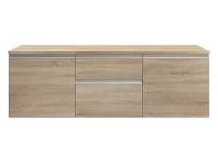 Vente-unique Meuble sous vasque suspendu - Naturel clair - 150 cm - JIMENA II