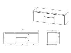 Vente-unique Meuble sous vasque suspendu - Naturel clair - 150 cm - JIMENA II