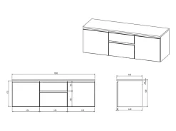 Vente-unique Meuble sous vasque suspendu - Naturel clair - 150 cm - JIMENA II