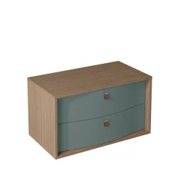 Decotec Meuble sous vasque suspendu vert toundra mat 2 tiroirs l.90 x H.50 x P.50 cm, Havana