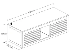 Meuble Sous-Vasque|Vente-unique Meuble sous vasque suspendu en bois d'acacia - 130 cm - PENEBEL
