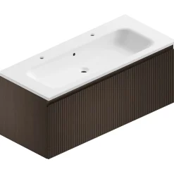 Ipiemme SRL Meuble sous vasque suspendu placage noyer strié l.120 cm Pura