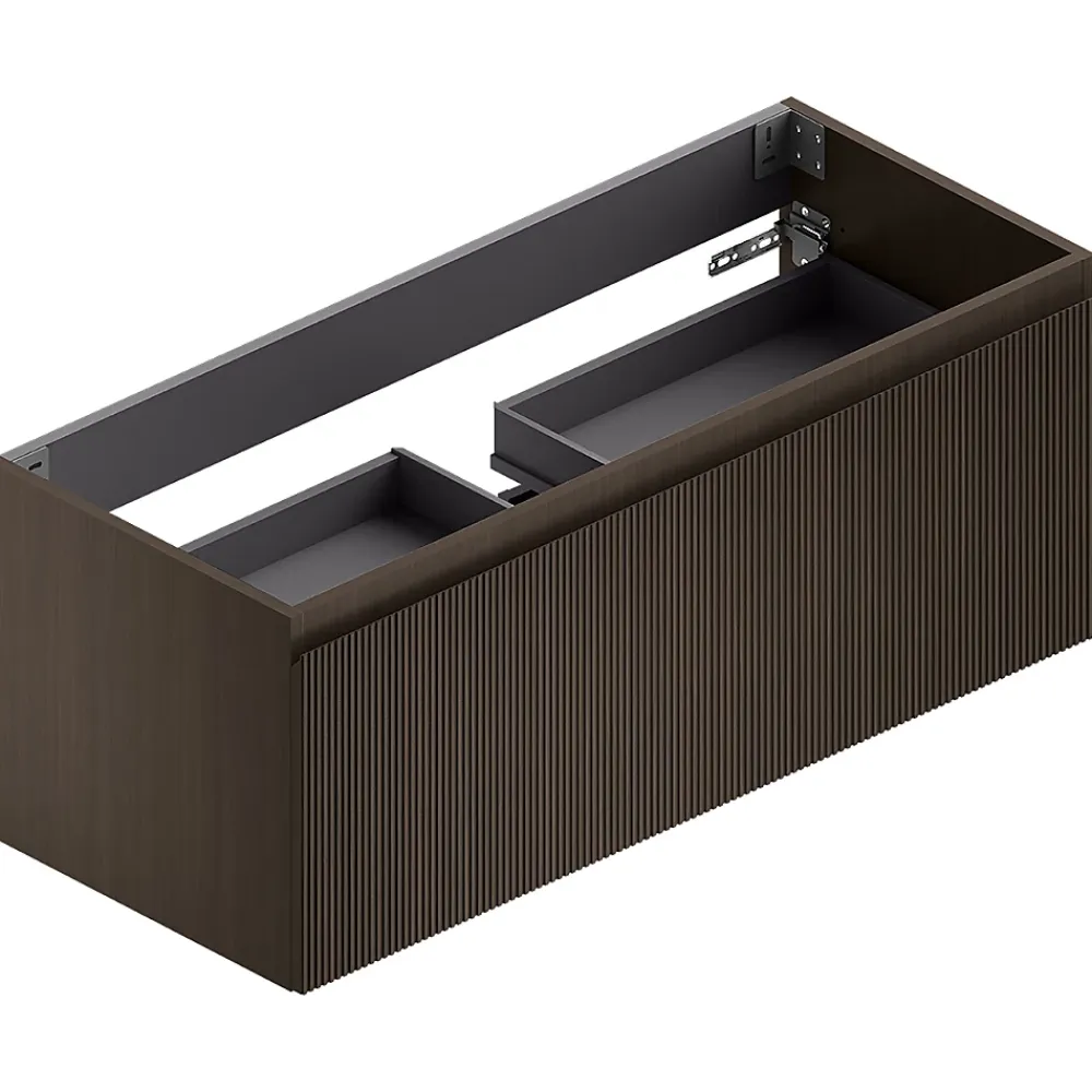 Ipiemme SRL Meuble sous vasque suspendu placage noyer strié l.120 cm Pura