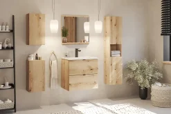 Meuble Sous-Vasque|Furnidea Meuble sous vasque suspendu 2 tiroirs NOVA OAK 50 CM