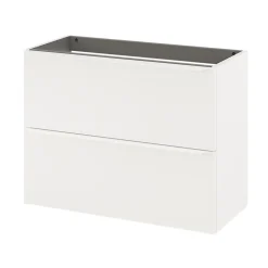 Meuble Buanderie|Meuble Sous-Vasque|GoodHome Meuble sous vasque suspendu faible profondeur blanc mat l.80 x H.60 x P.36 cm, Imandra