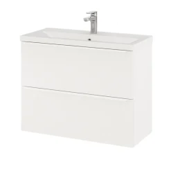 Meuble Buanderie|Meuble Sous-Vasque|GoodHome Meuble sous vasque suspendu faible profondeur blanc mat l.80 x H.60 x P.36 cm, Imandra
