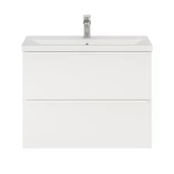 Meuble Buanderie|Meuble Sous-Vasque|GoodHome Meuble sous vasque suspendu faible profondeur blanc mat l.80 x H.60 x P.36 cm, Imandra