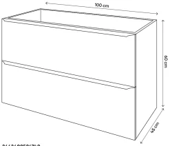 GoodHome Meuble sous vasque suspendu effet chêne l.100 x H.60 x P.45 cm, Imandra