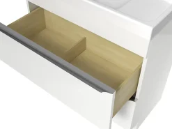 GoodHome Meuble sous vasque suspendu blanc brillant l.80 x H.60 x P.45 cm, Imandra