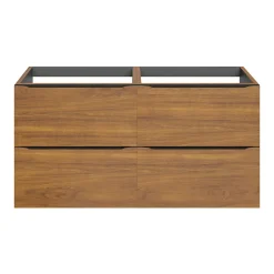 Meuble Buanderie|Meuble De Salle De Bains Faible Profondeur|GoodHome Meuble sous vasque suspendu effet noyer l.120 x H.60 x P.45 cm, Imandra
