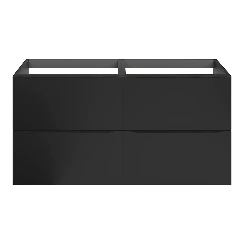GoodHome Meuble sous vasque suspendu noir mat l.120 x H.60 x P.45 cm, Imandra
