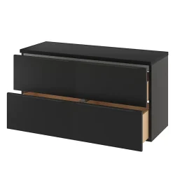 GoodHome Meuble sous vasque suspendu noir mat l.120 x H.60 x P.45 cm, Imandra