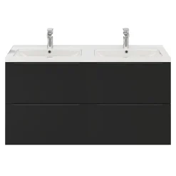 GoodHome Meuble sous vasque suspendu noir mat l.120 x H.60 x P.45 cm, Imandra