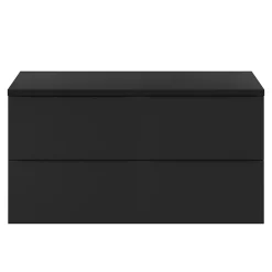 GoodHome Meuble sous vasque suspendu noir mat l.120 x H.60 x P.45 cm, Imandra