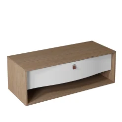 Decotec Meuble sous vasque suspendu blanc mat 1 tiroir l.120 x H.40 x P.50 cm, Havana