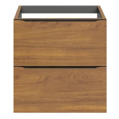 GoodHome Meuble sous vasque suspendu effet noyer l.60 x H.60 x P.45 cm, Imandra