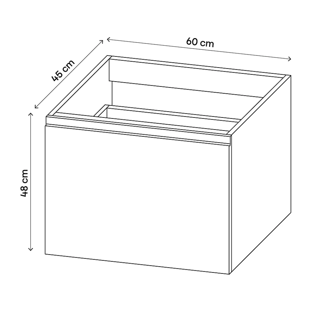 Meuble Sous-Vasque|GoodHome Meuble sous vasque suspendu effet noyer 2 tiroirs l.60 x H.48 x P.45 cm Levanna