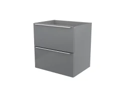 GoodHome Meuble sous vasque suspendu gris brillant l.60 x H.60 x P.45 cm, Imandra