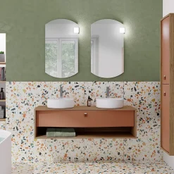 Decotec Meuble sous vasque suspendu terracotta mat 1 tiroir l.140 x H.40 x P.50 cm, Havana