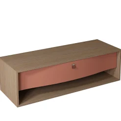 Decotec Meuble sous vasque suspendu terracotta mat 1 tiroir l.140 x H.40 x P.50 cm, Havana