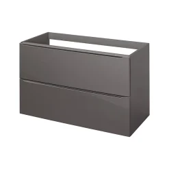GoodHome Meuble sous vasque suspendu gris taupe brillant l.100 x H.60 x P.45 cm, Imandra
