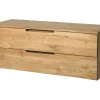 Vente-unique Meuble sous vasque suspendu en teck clair - 2 tiroirs - 115 cm - BIMBING