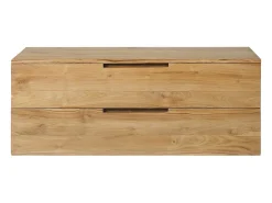 Vente-unique Meuble sous vasque suspendu en teck clair - 2 tiroirs - 115 cm - BIMBING