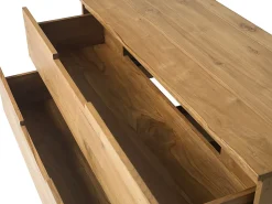 Vente-unique Meuble sous vasque suspendu en teck clair - 2 tiroirs - 115 cm - BIMBING