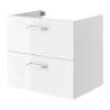 Meuble Buanderie|Meuble Sous-Vasque| Meuble sous vasque suspendu blanc brillant l.60 x H.55 x P.45 cm, Opah