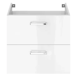 Meuble Buanderie|Meuble Sous-Vasque| Meuble sous vasque suspendu blanc brillant l.60 x H.55 x P.45 cm, Opah
