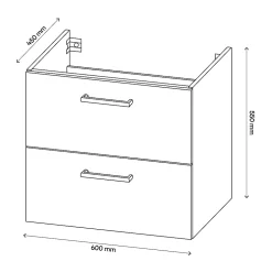 Meuble Buanderie|Meuble Sous-Vasque| Meuble sous vasque suspendu blanc brillant l.60 x H.55 x P.45 cm, Opah