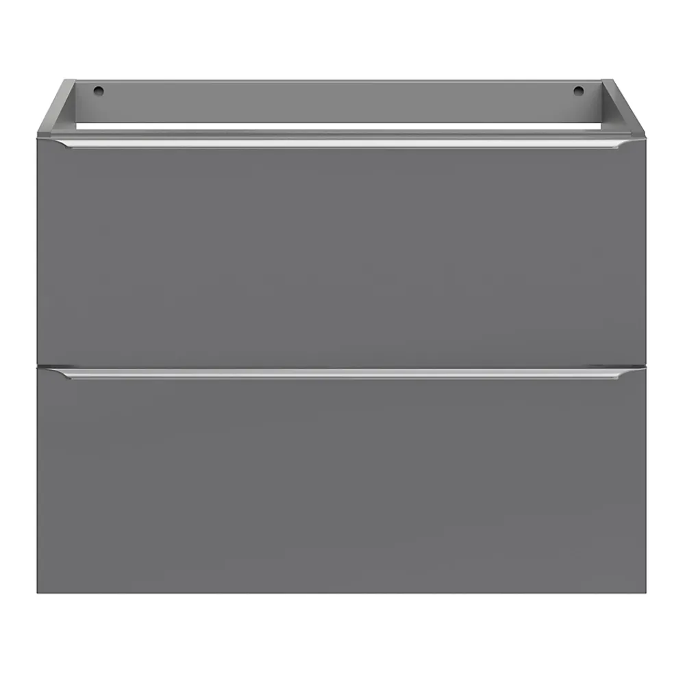 Meuble Sous-Vasque|Meuble Buanderie|GoodHome Meuble sous vasque suspendu faible profondeur gris brillant l.80 x H.60 x P.36 cm, Imandra