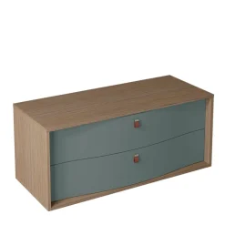 Decotec Meuble sous vasque suspendu vert toundra mat 2 tiroirs l.120 x H.50 x P.50 cm, Havana
