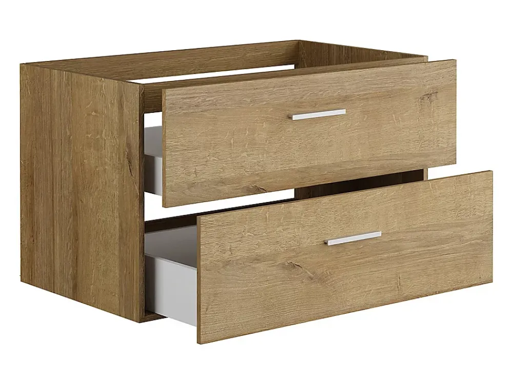 Meuble Sous-Vasque|Vente-unique Meuble sous vasque suspendu - Coloris naturel clair - 80 cm - KAYLA