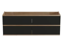 Vente-unique Meuble sous vasque suspendu - Coloris naturel clair et noir - 150 cm - SABURI