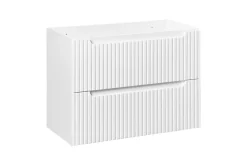 Furnidea Meuble sous vasque suspendu 2 tiroirs NOVA BLANC 80 CM
