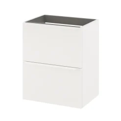GoodHome Meuble sous vasque suspendu faible profondeur blanc mat l.50 x H.60 x P.36 cm, Imandra