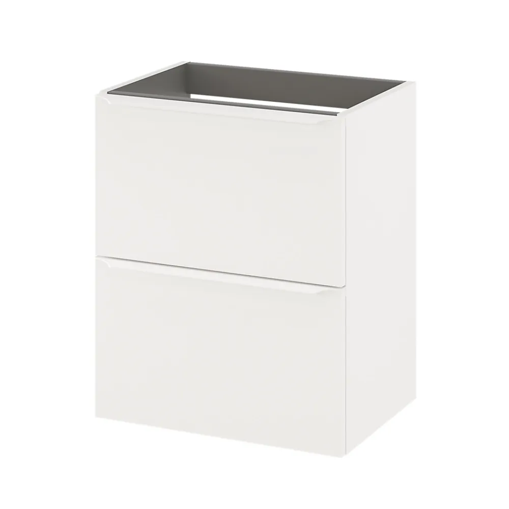 GoodHome Meuble sous vasque suspendu faible profondeur blanc mat l.50 x H.60 x P.36 cm, Imandra