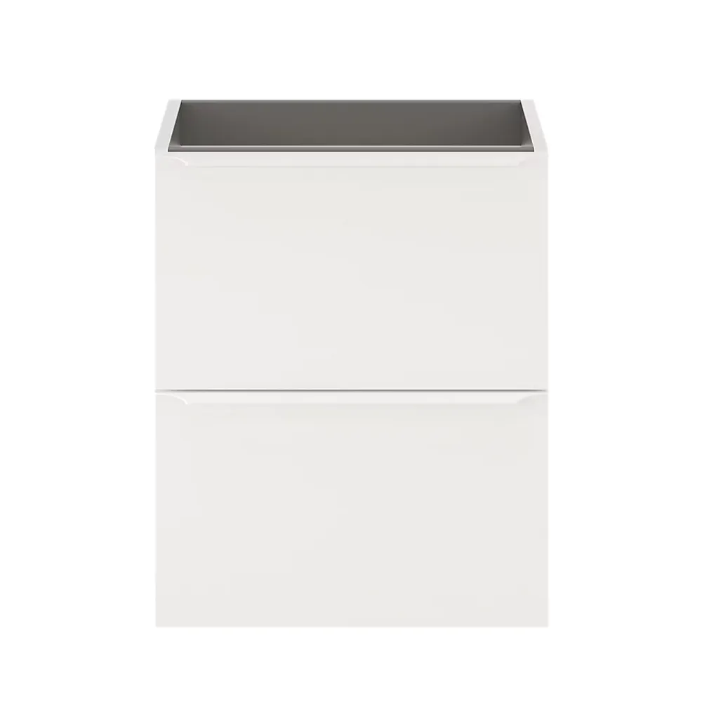 GoodHome Meuble sous vasque suspendu faible profondeur blanc mat l.50 x H.60 x P.36 cm, Imandra