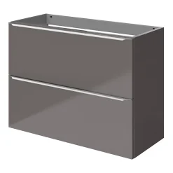 GoodHome Meuble sous vasque suspendu faible profondeur gris taupe brillant l.80 x H.60 x P.36 cm, Imandra