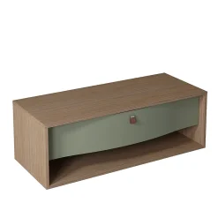 Decotec Meuble sous vasque suspendu vert fougère mat 1 tiroir l.120 x H.40 x P.50 cm, Havana