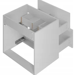 Meuble Sous Lavabo|Furnidea Meuble sous vasque suspendu ESPERO blanc 60 cm - bande décorative dorée