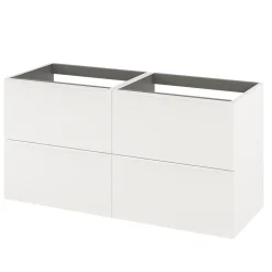 Meuble Buanderie|GoodHome Meuble sous vasque suspendu blanc mat l.120 x H.60 x P.45 cm, Imandra